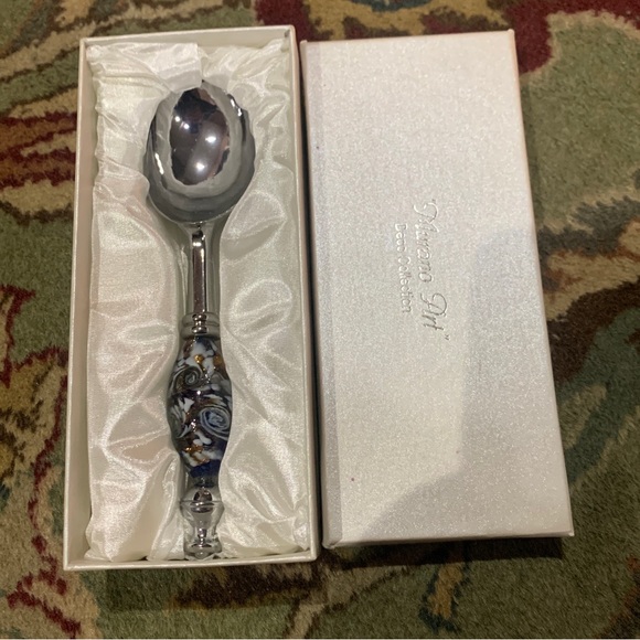 Murano Art Deco Collection Ice Cream Scoop With Decorative Glass Handle - Picture 2 of 7